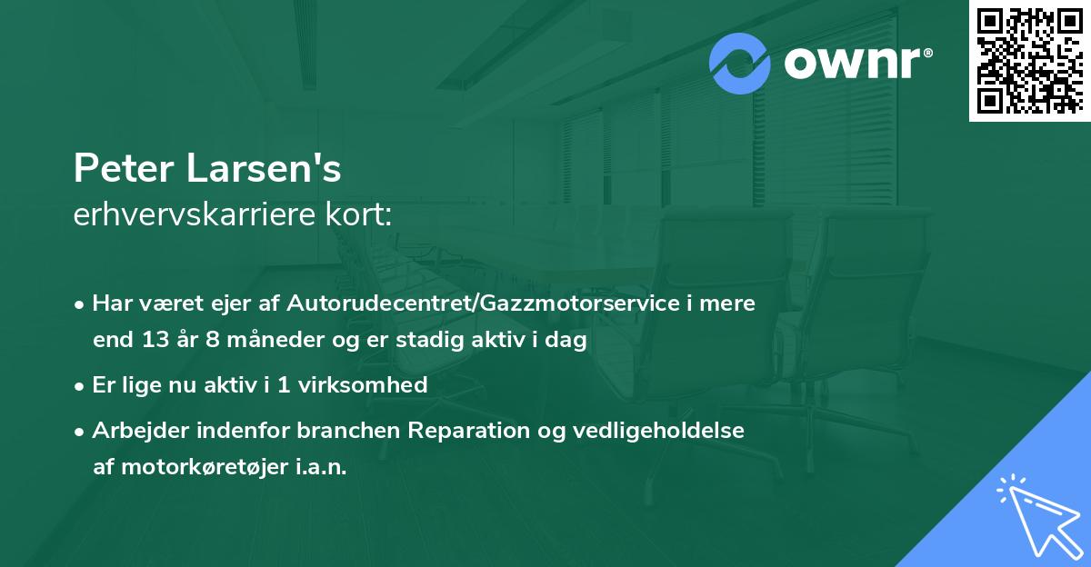 Peter Larsen's erhvervskarriere kort