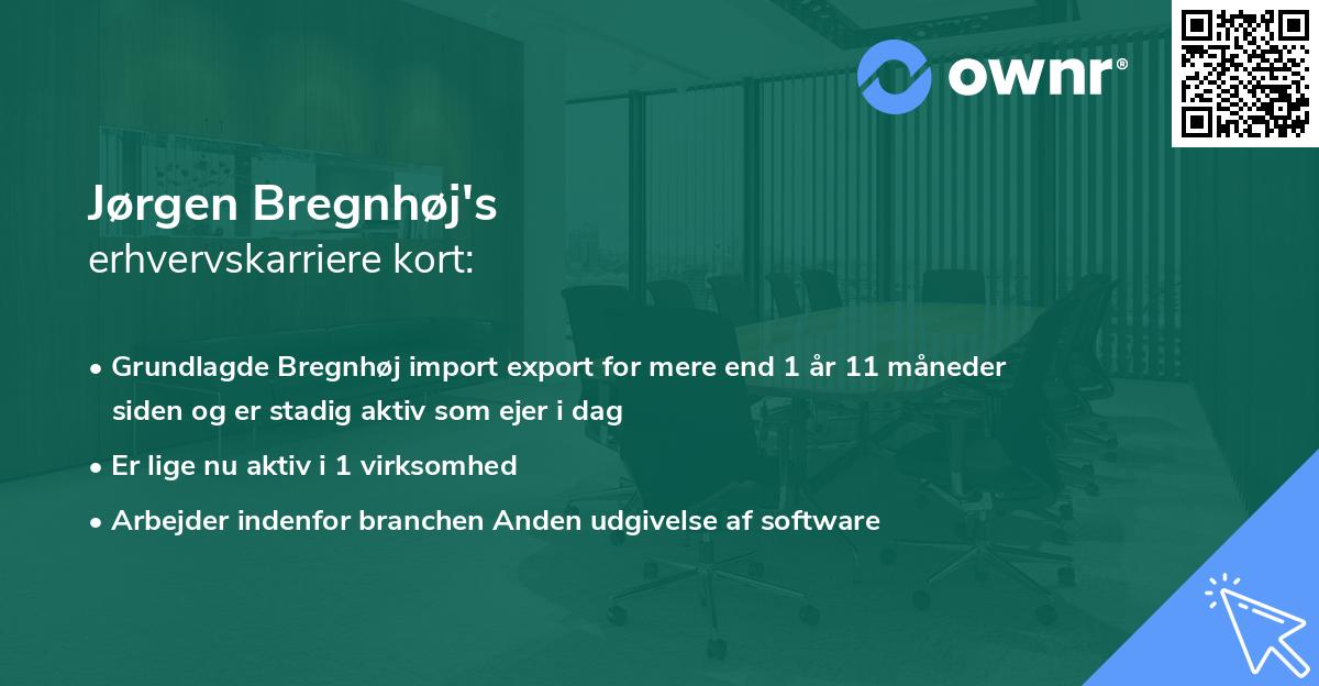 Jørgen Bregnhøj's erhvervskarriere kort