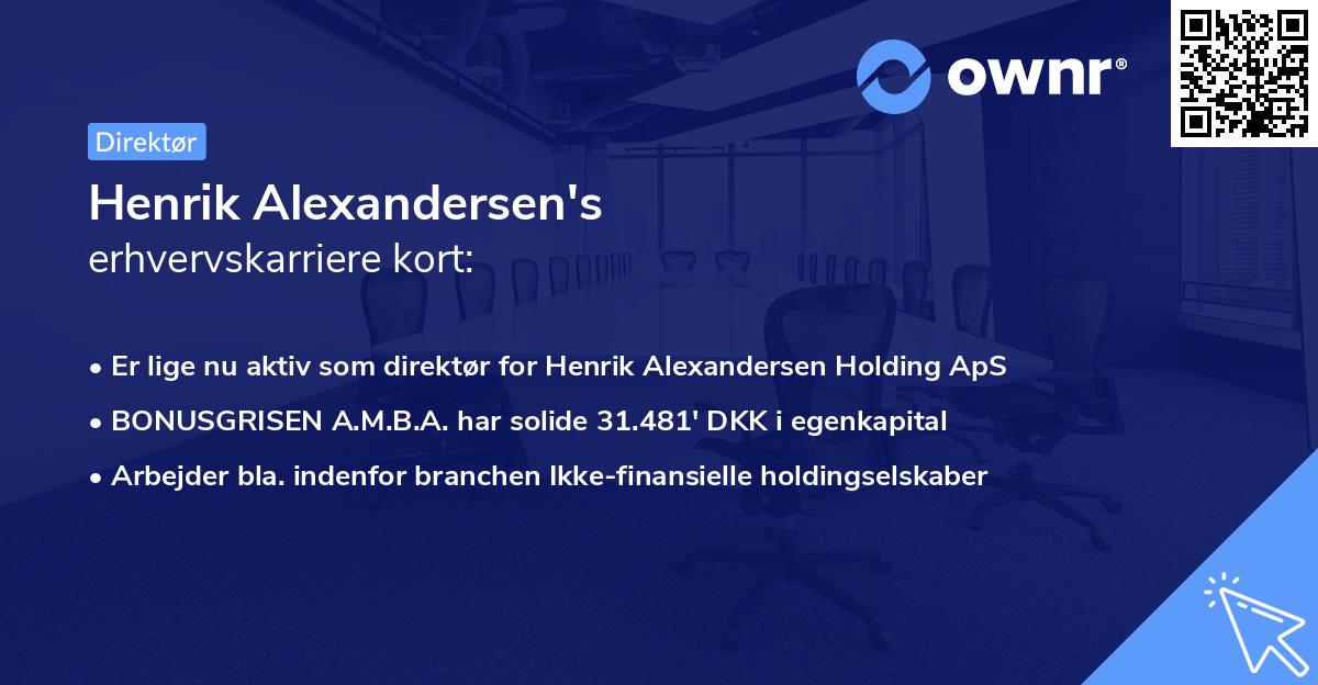 Henrik Alexandersen's erhvervskarriere kort