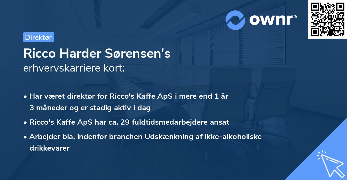 Ricco Harder Sørensen's erhvervskarriere kort