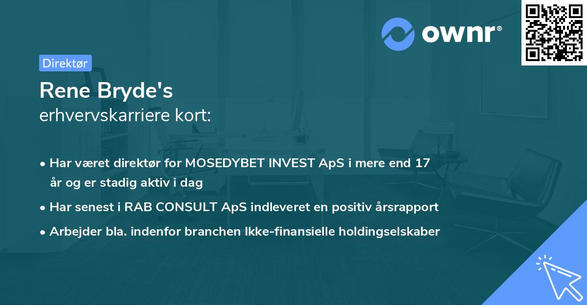 Rene Bryde's erhvervskarriere kort