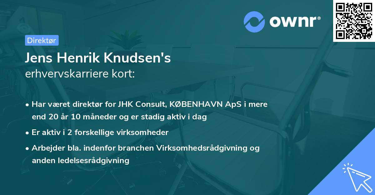 Jens Henrik Knudsen's erhvervskarriere kort