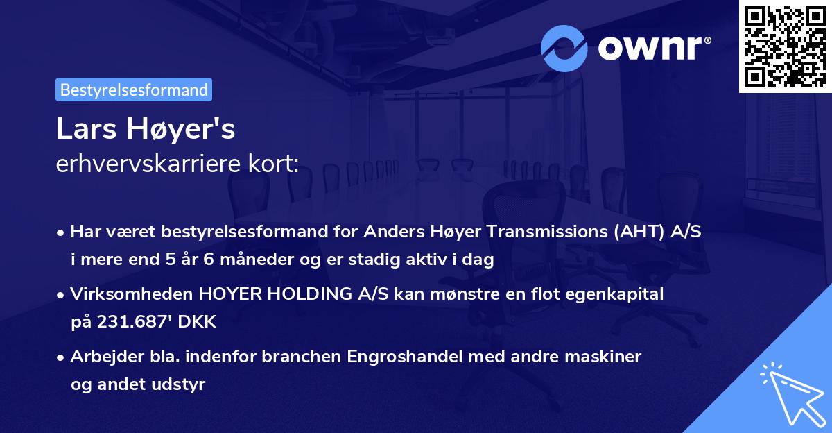 Lars Høyer's erhvervskarriere kort