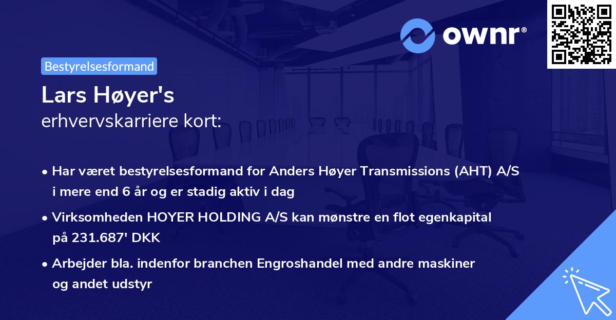Lars Høyer's erhvervskarriere kort