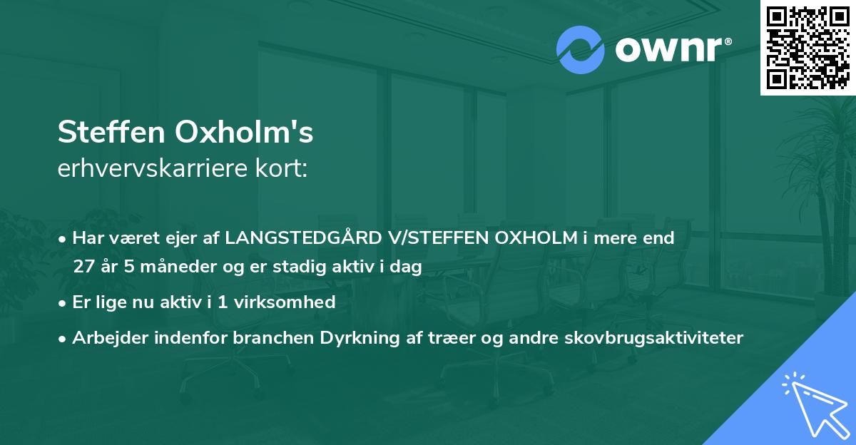 Steffen Oxholm's erhvervskarriere kort