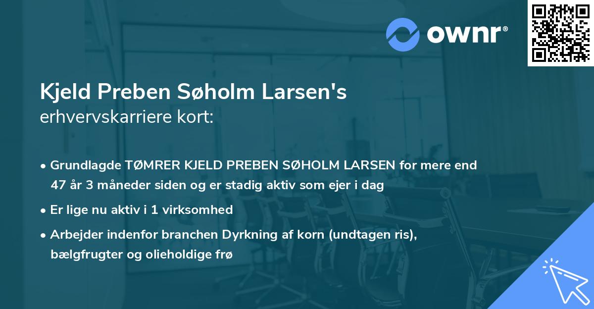 Kjeld Preben Søholm Larsen's erhvervskarriere kort