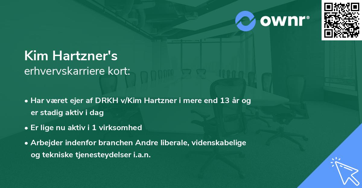 Kim Hartzner's erhvervskarriere kort