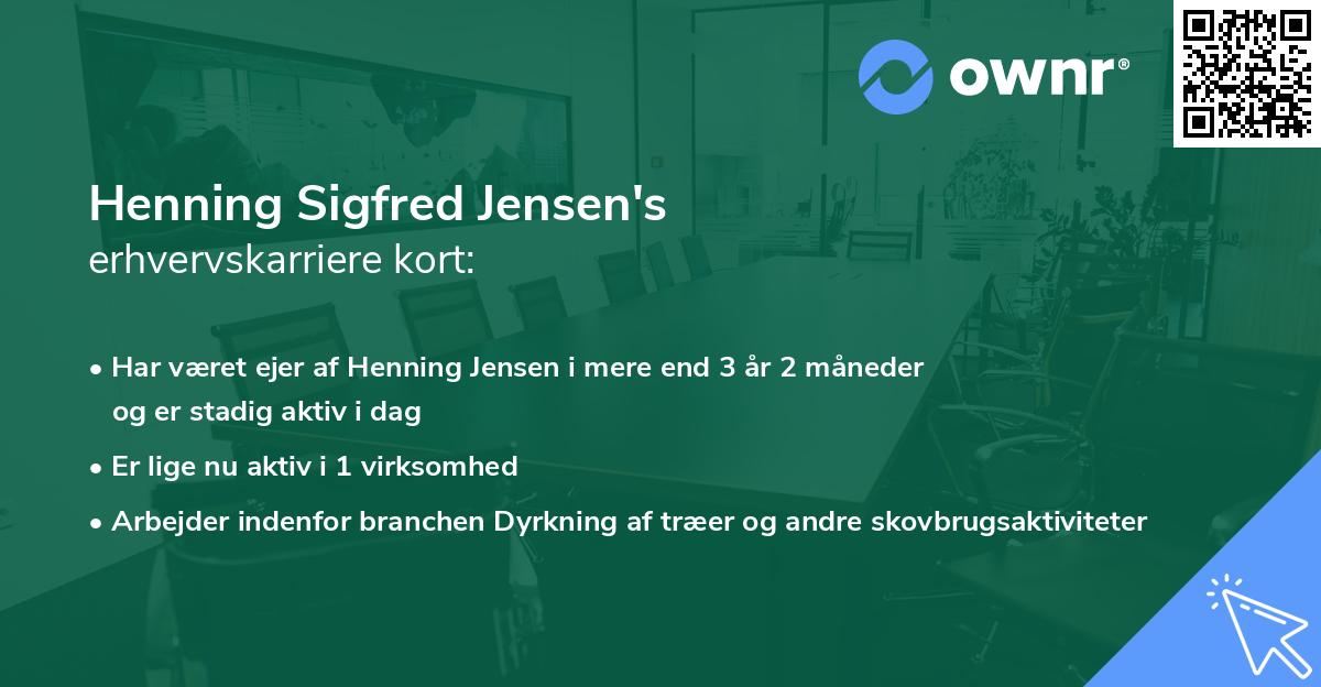 Henning Sigfred Jensen's erhvervskarriere kort