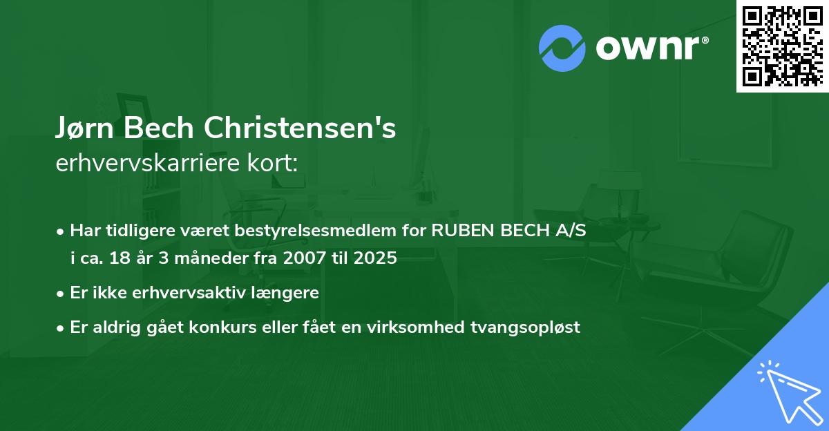 Jørn Bech Christensen's erhvervskarriere kort