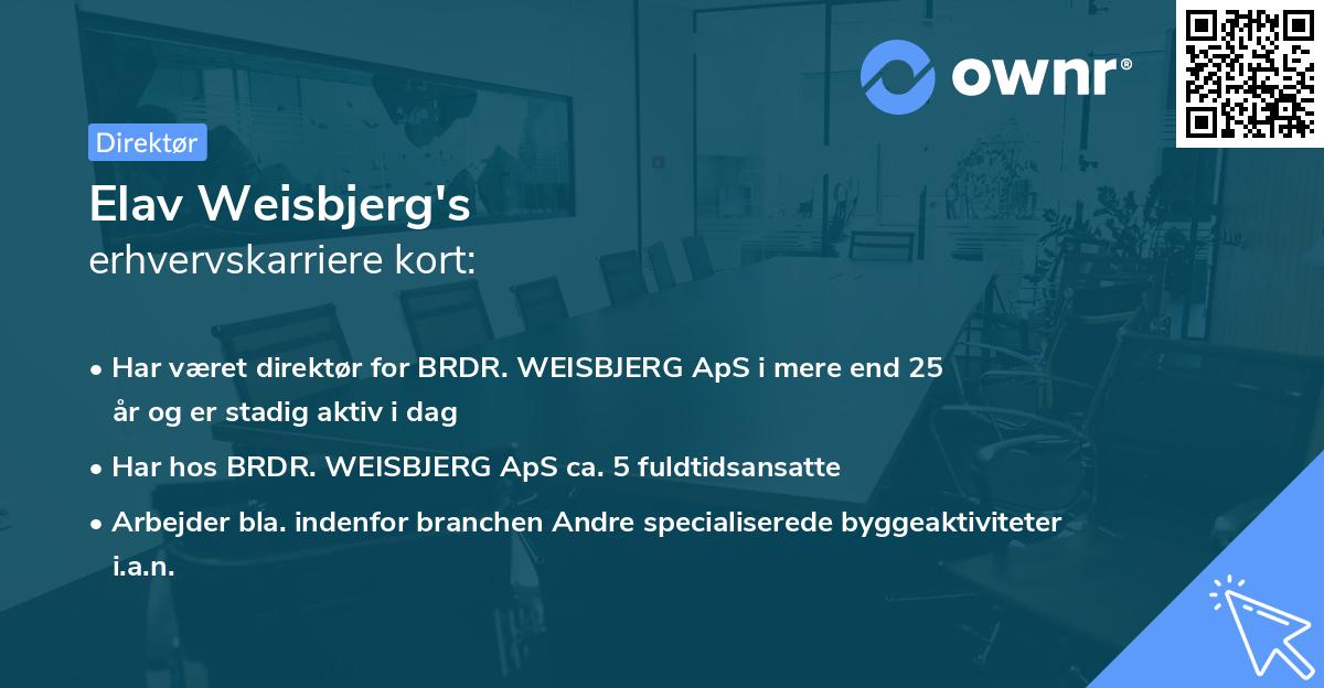 Elav Weisbjerg's erhvervskarriere kort