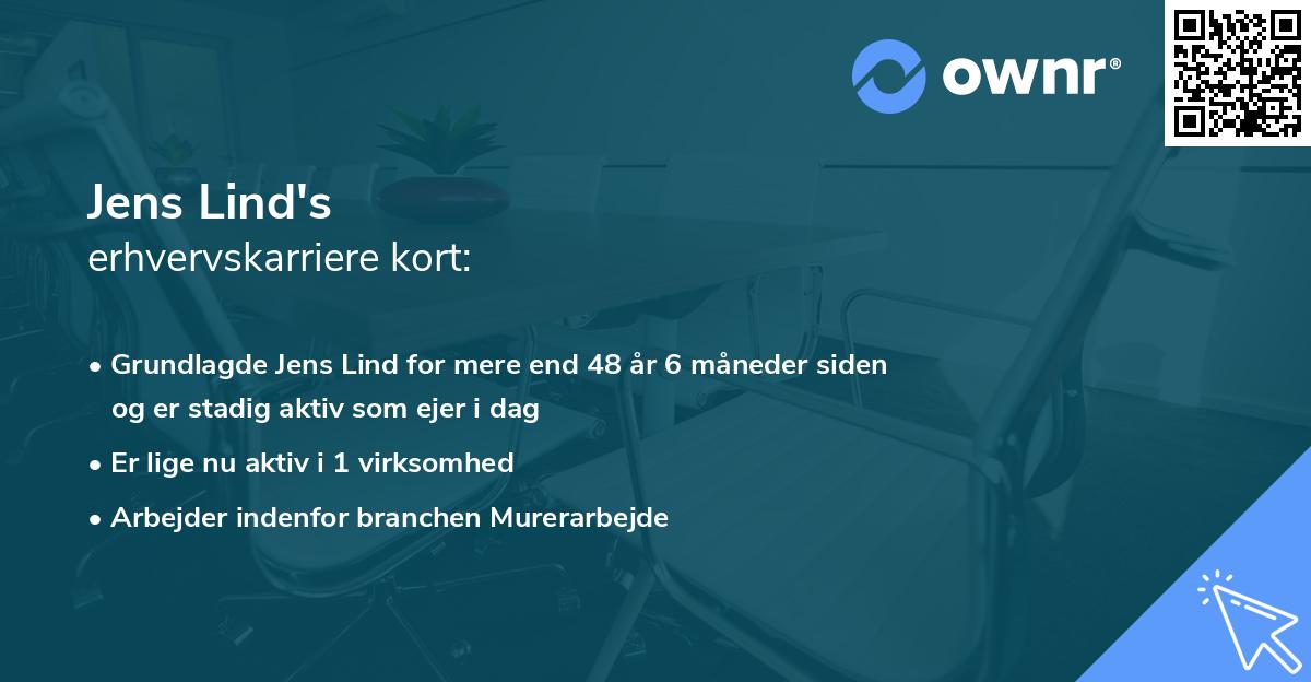 Jens Lind's erhvervskarriere kort