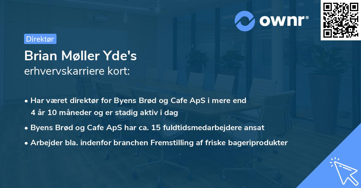 Brian Møller Yde's erhvervskarriere kort