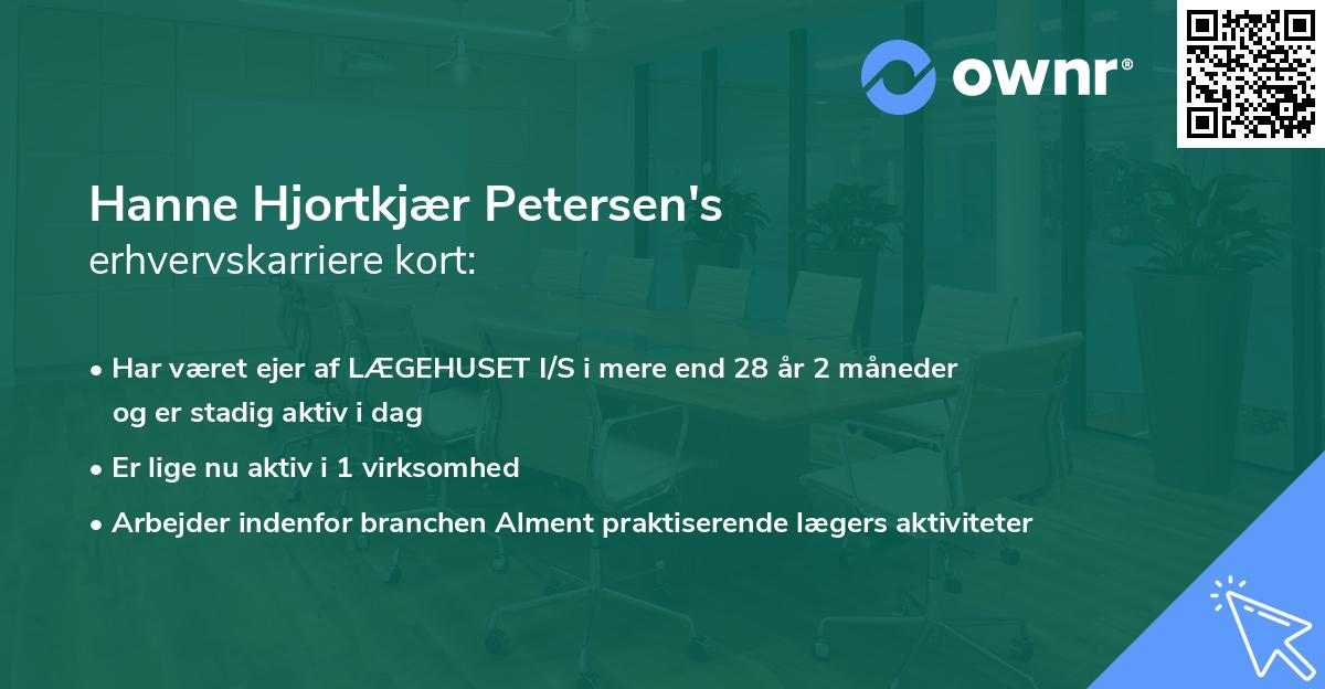 Hanne Hjortkjær Petersen's erhvervskarriere kort