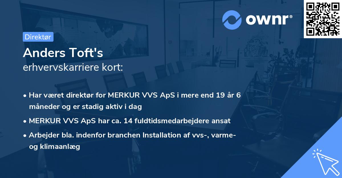 Anders Toft's erhvervskarriere kort