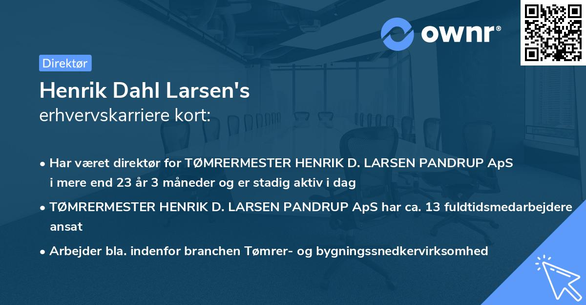 Henrik Dahl Larsen's erhvervskarriere kort