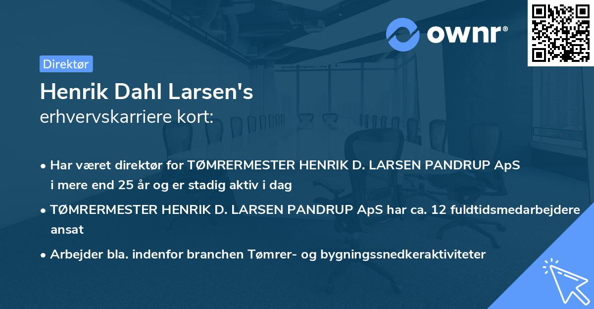 Henrik Dahl Larsen's erhvervskarriere kort