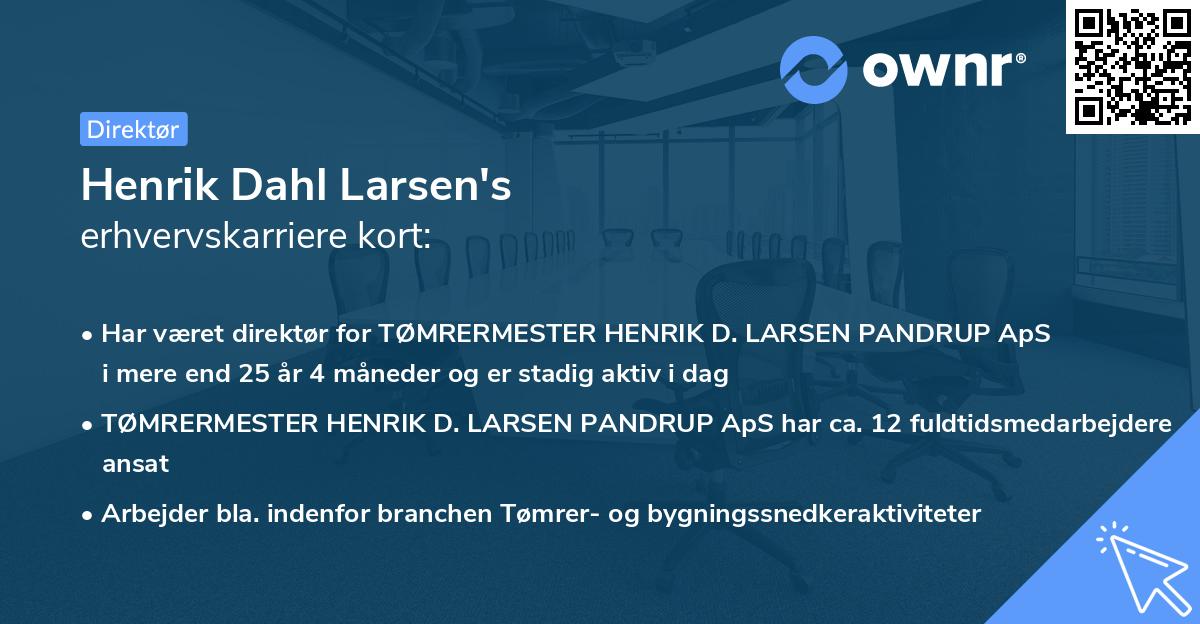 Henrik Dahl Larsen's erhvervskarriere kort