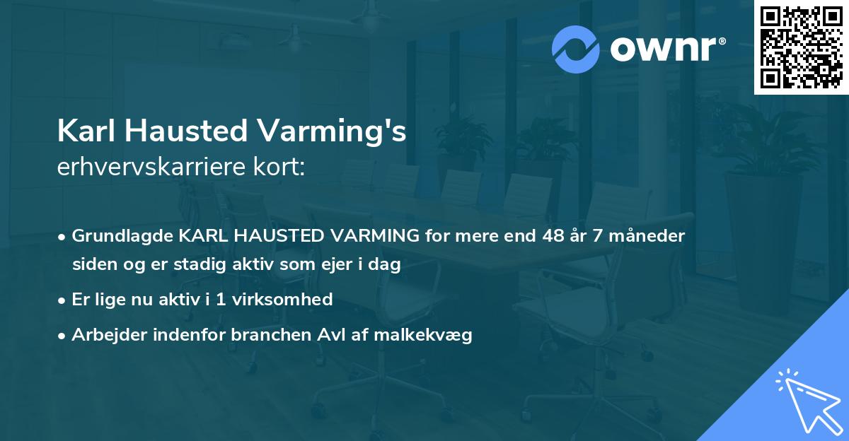 Karl Hausted Varming's erhvervskarriere kort
