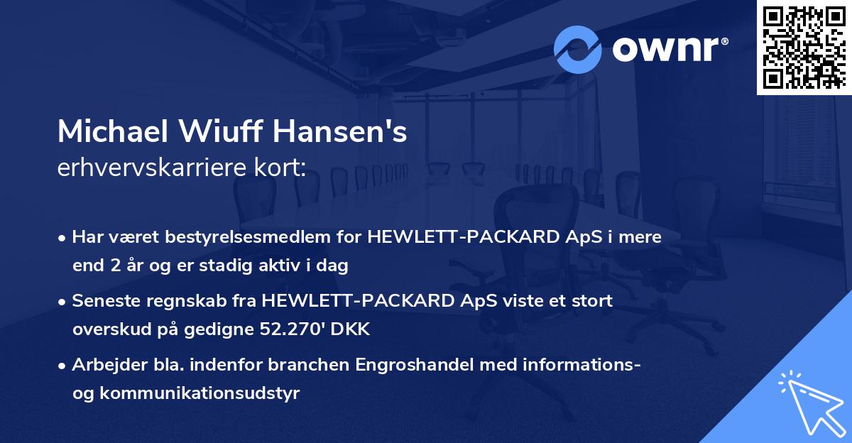Michael Wiuff Hansen's erhvervskarriere kort