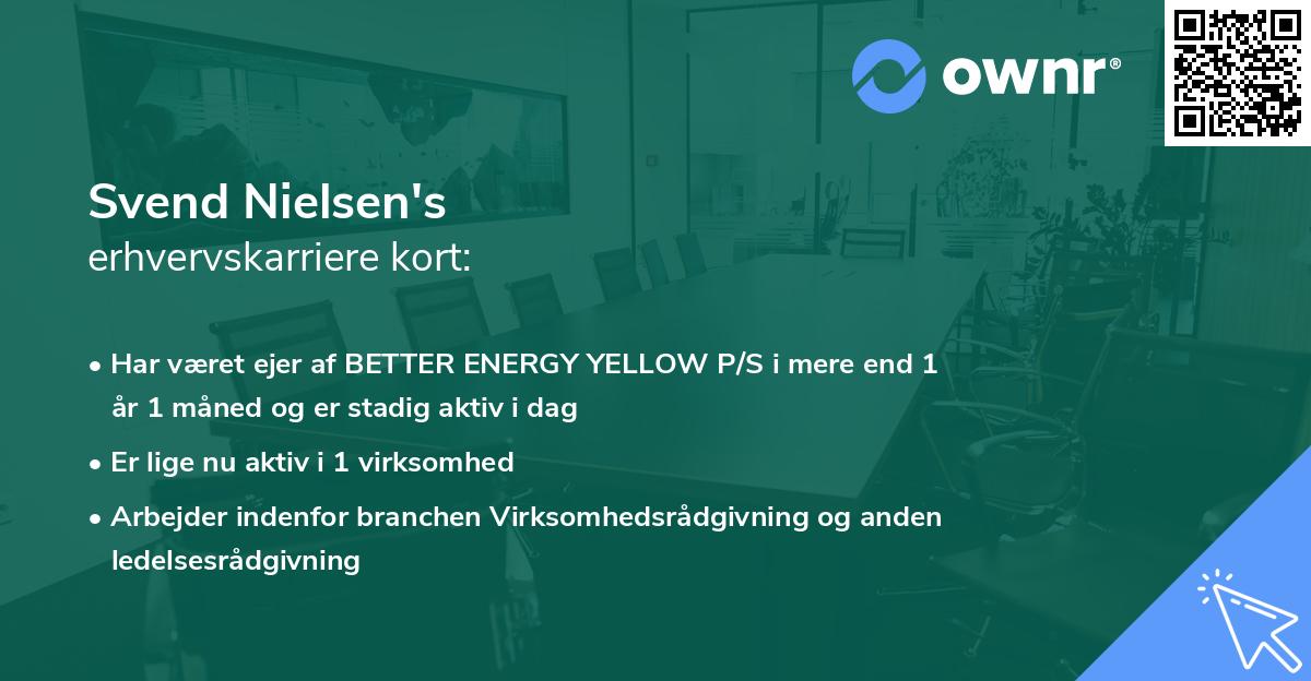 Svend Nielsen's erhvervskarriere kort