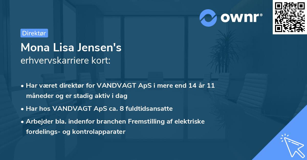 Mona Lisa Jensen's erhvervskarriere kort