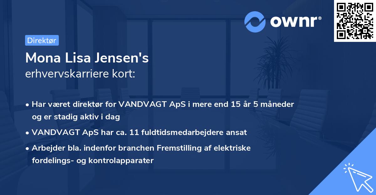 Mona Lisa Jensen's erhvervskarriere kort