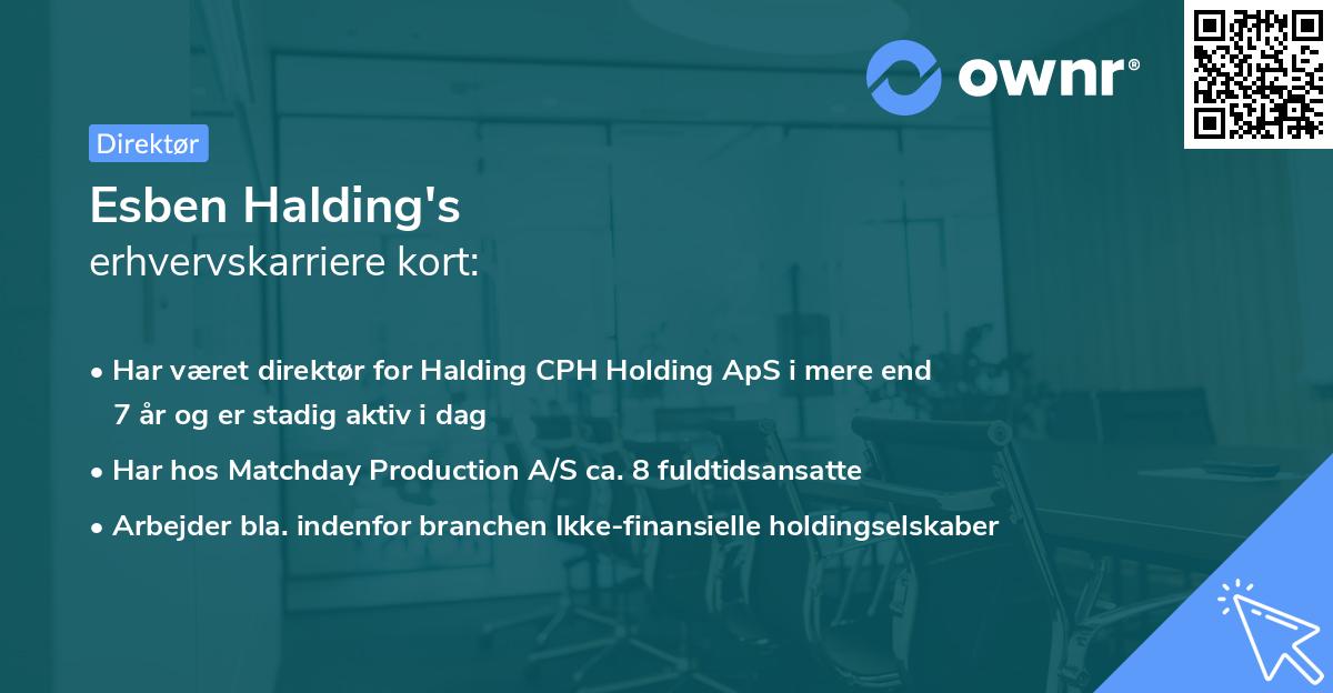 Esben Halding's erhvervskarriere kort