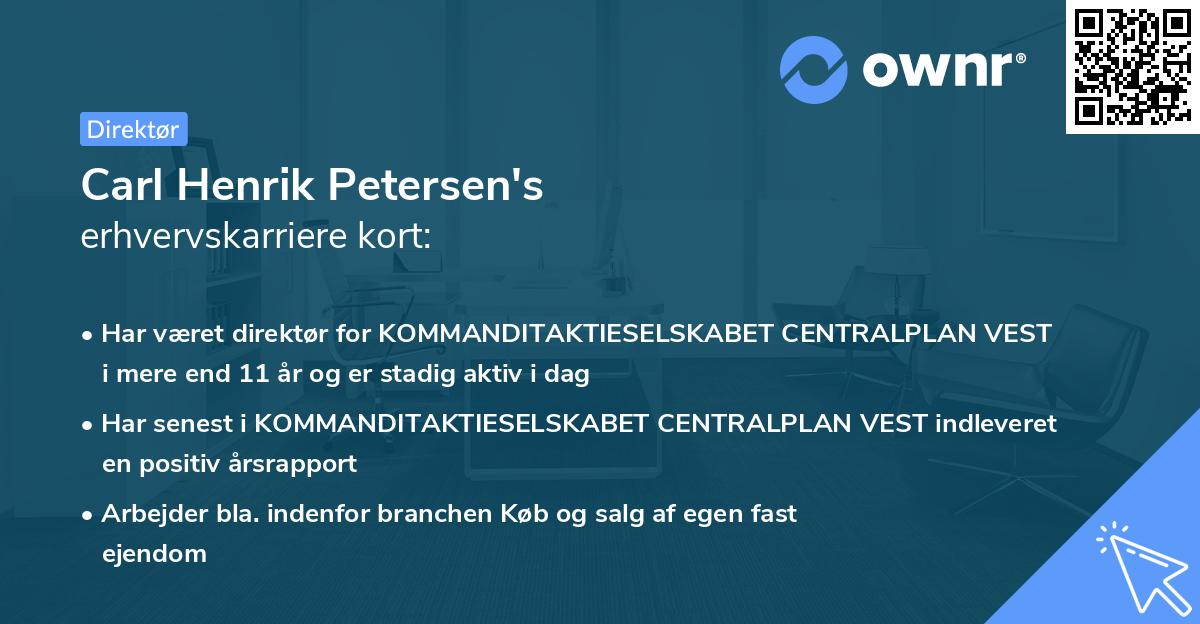 Carl Henrik Petersen's erhvervskarriere kort