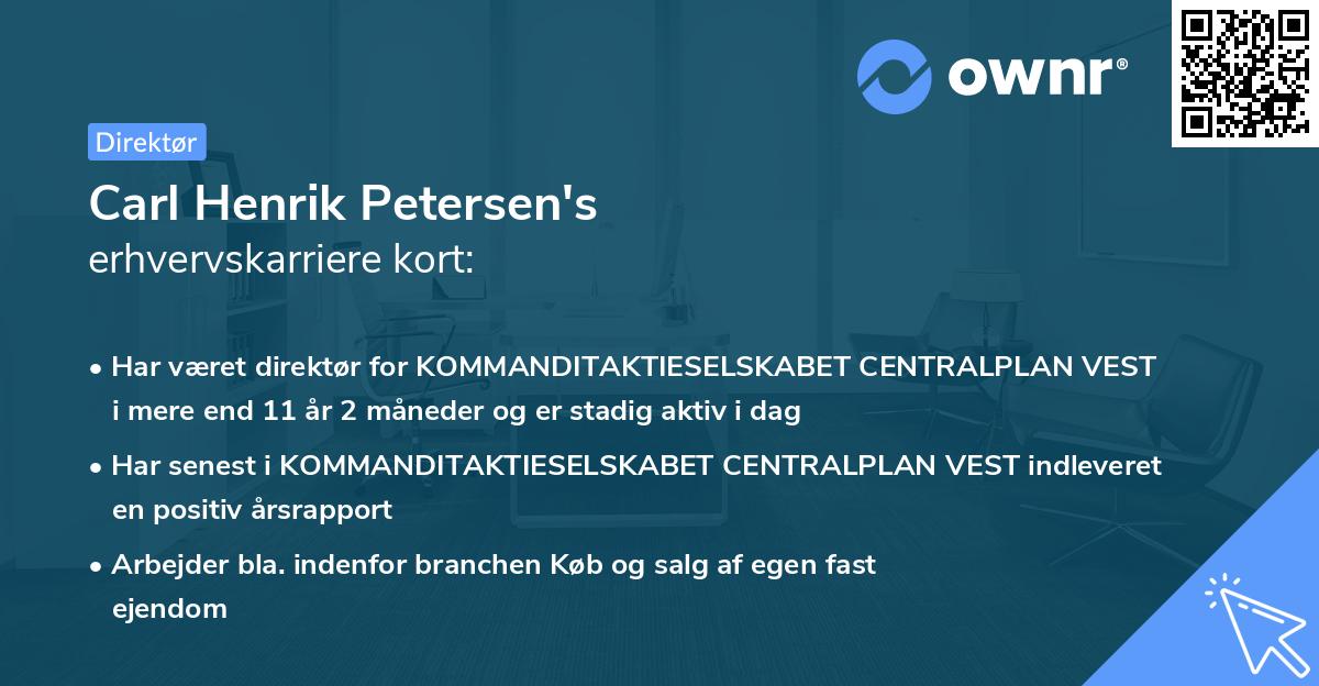 Carl Henrik Petersen's erhvervskarriere kort