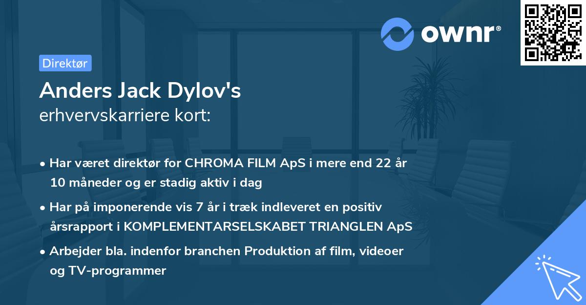 Anders Jack Dylov's erhvervskarriere kort