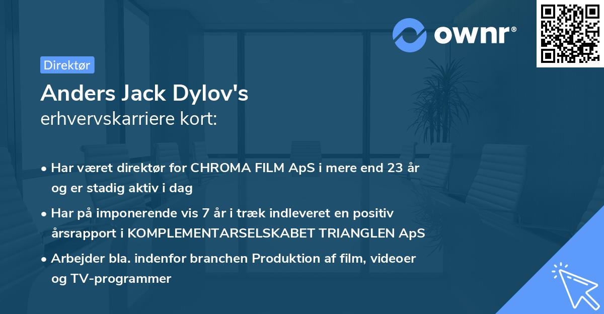 Anders Jack Dylov's erhvervskarriere kort