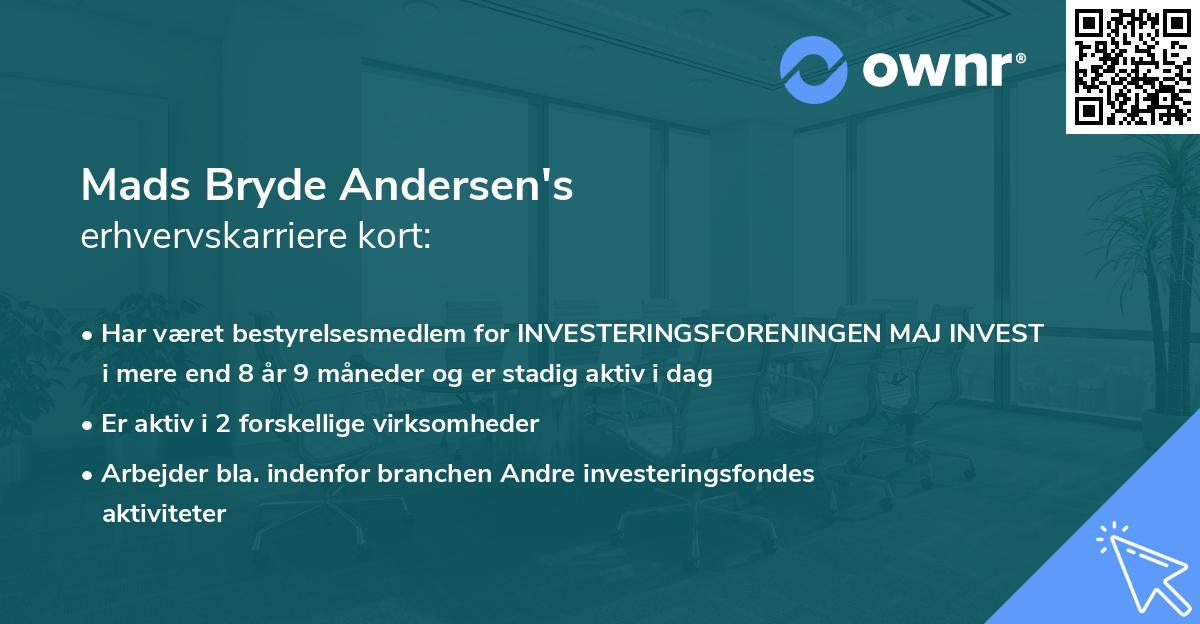 Mads Bryde Andersen's erhvervskarriere kort