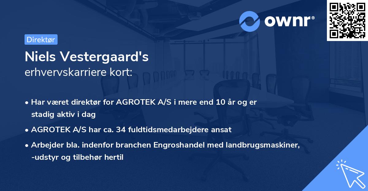 Niels Vestergaard's erhvervskarriere kort