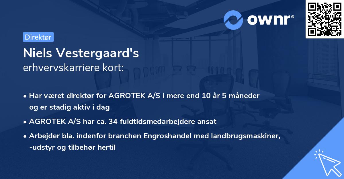 Niels Vestergaard's erhvervskarriere kort