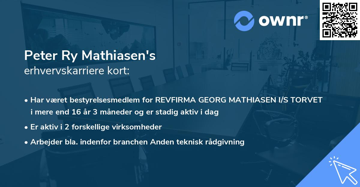 Peter Ry Mathiasen's erhvervskarriere kort