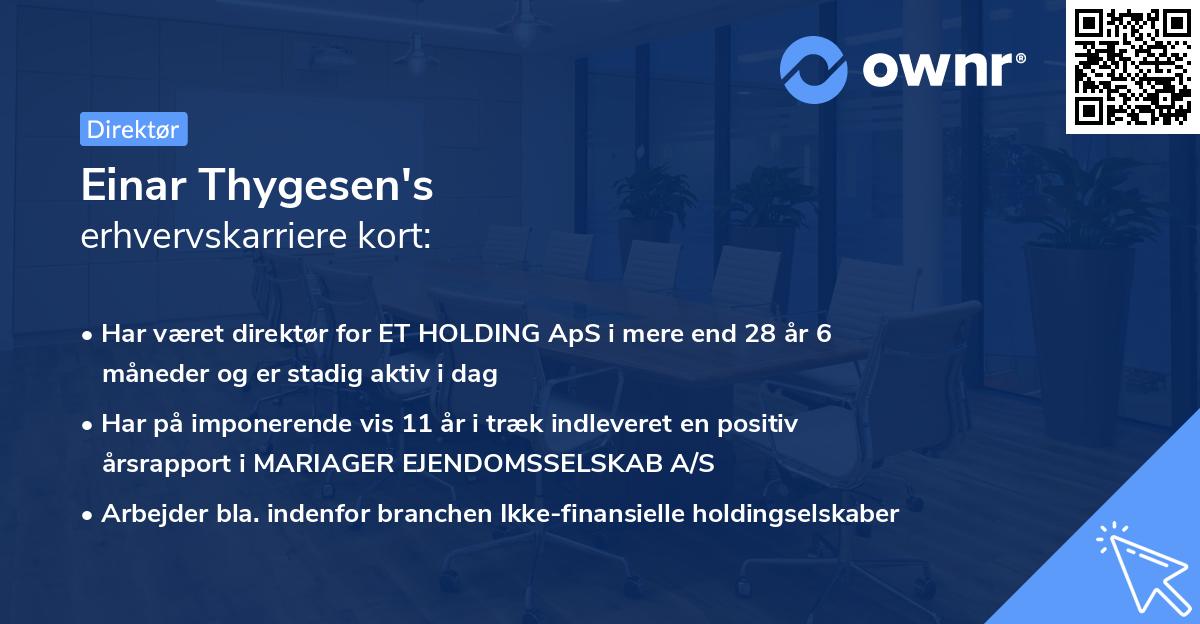Einar Thygesen's erhvervskarriere kort