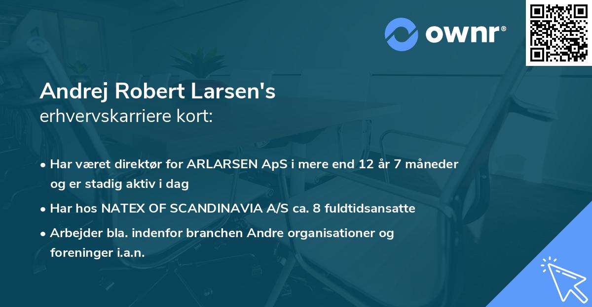 Andrej Robert Larsen's erhvervskarriere kort