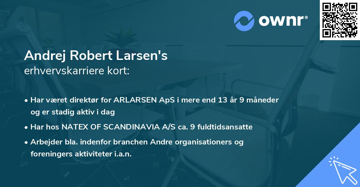 Andrej Robert Larsen's erhvervskarriere kort