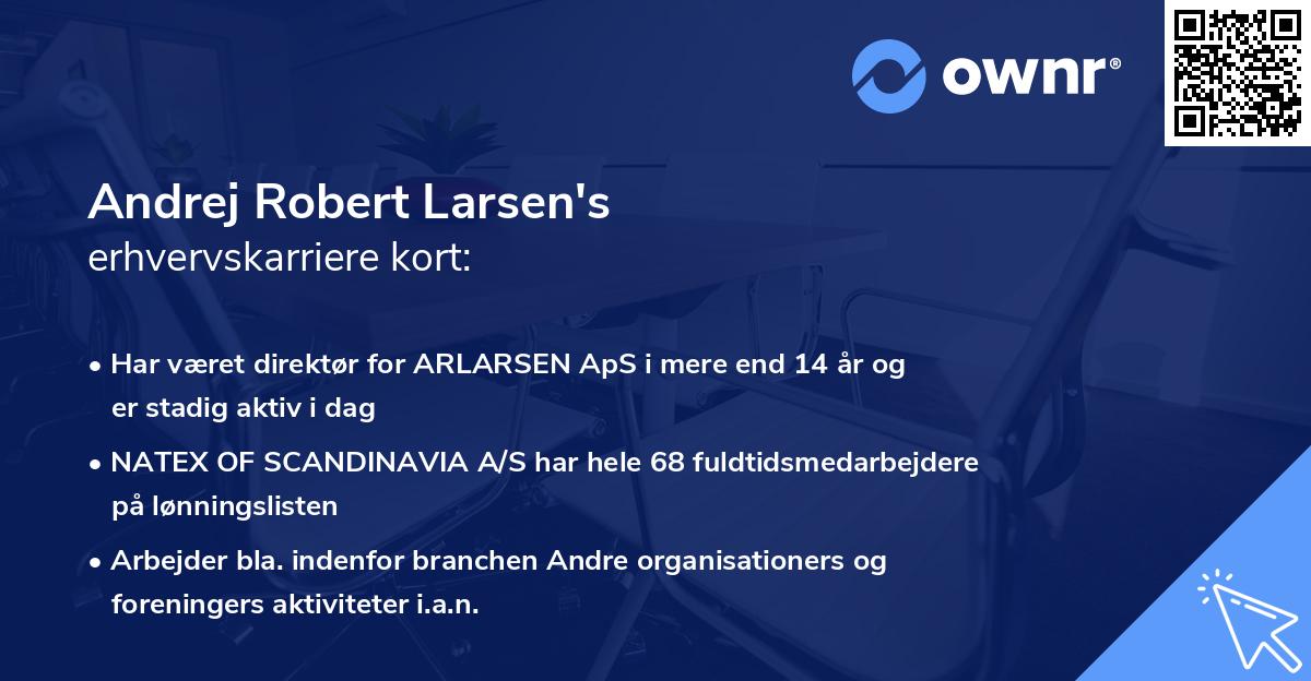Andrej Robert Larsen's erhvervskarriere kort