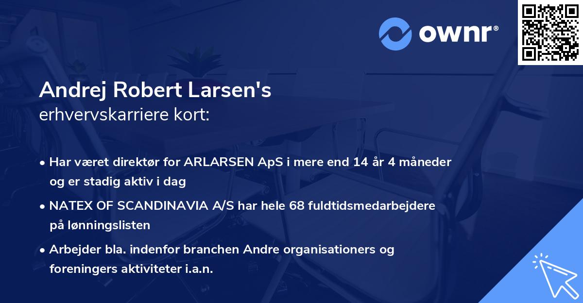 Andrej Robert Larsen's erhvervskarriere kort