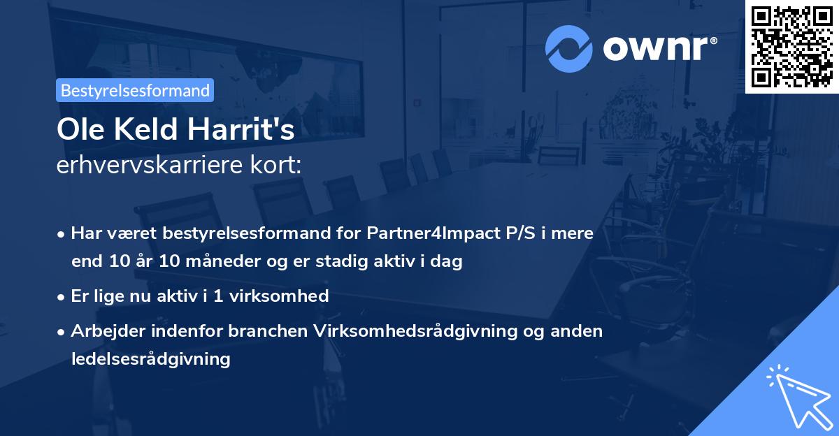 Ole Keld Harrit's erhvervskarriere kort