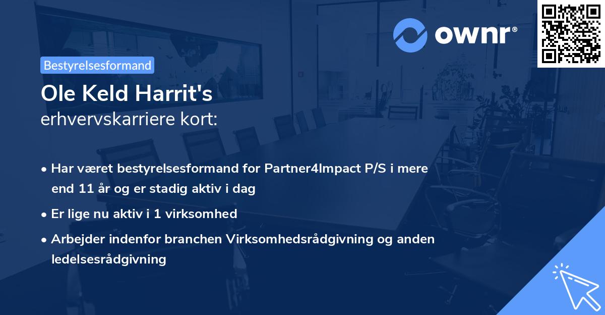 Ole Keld Harrit's erhvervskarriere kort