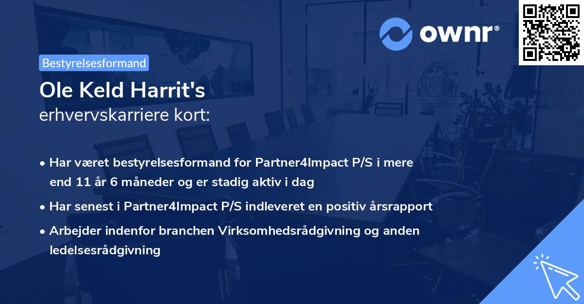 Ole Keld Harrit's erhvervskarriere kort