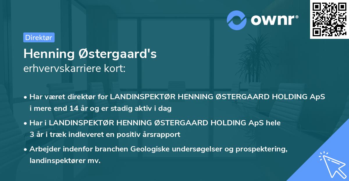 Henning Østergaard's erhvervskarriere kort