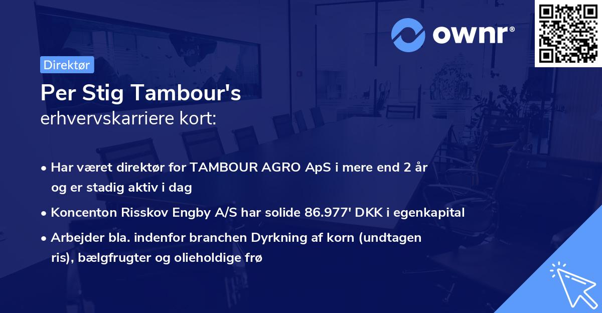 Per Stig Tambour's erhvervskarriere kort