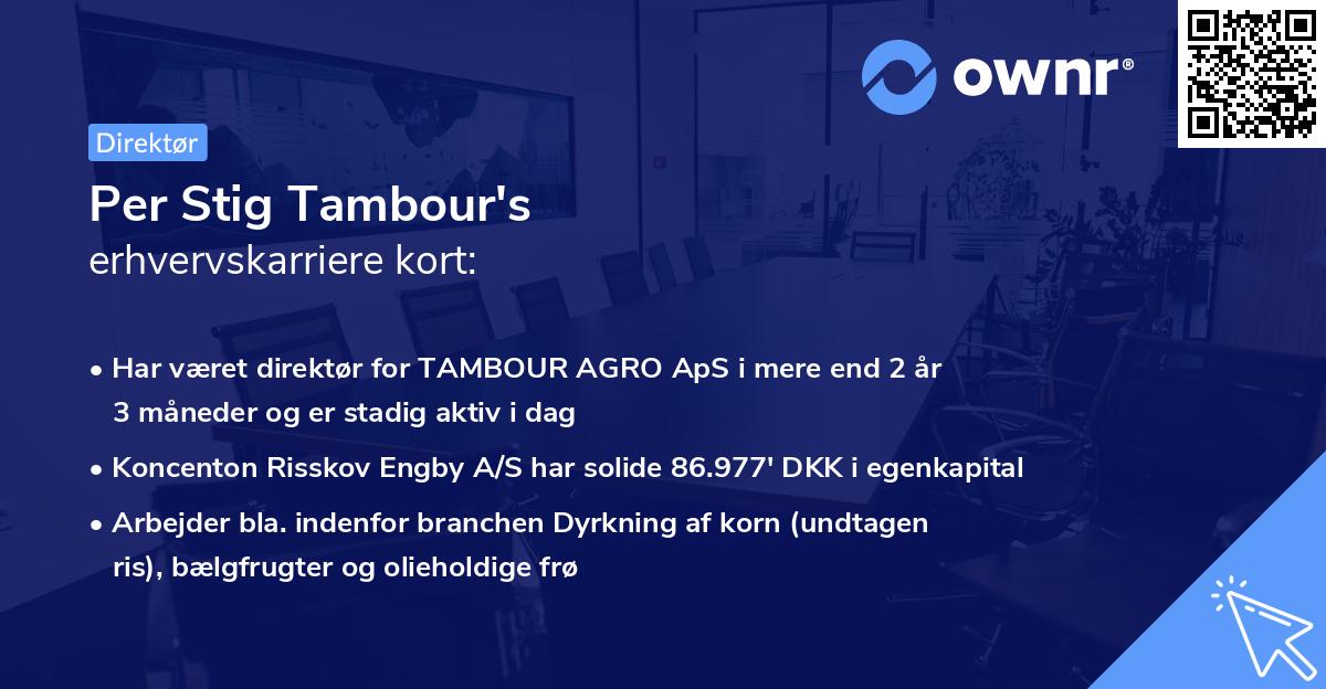 Per Stig Tambour's erhvervskarriere kort