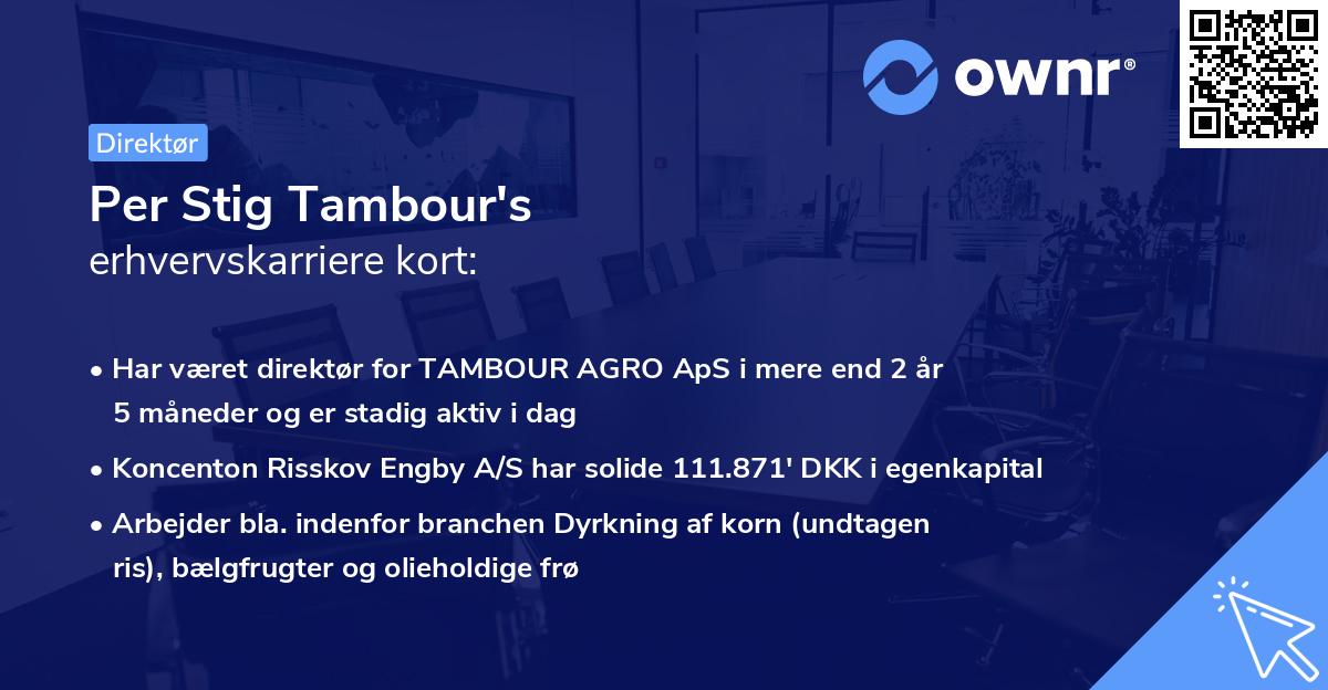 Per Stig Tambour's erhvervskarriere kort