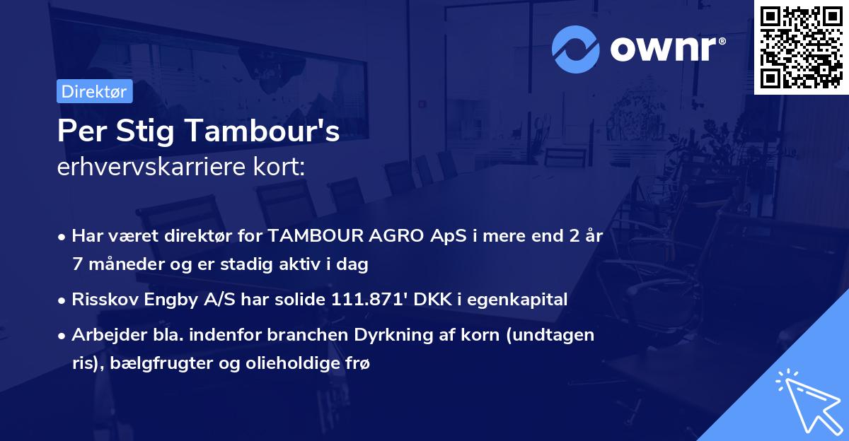 Per Stig Tambour's erhvervskarriere kort