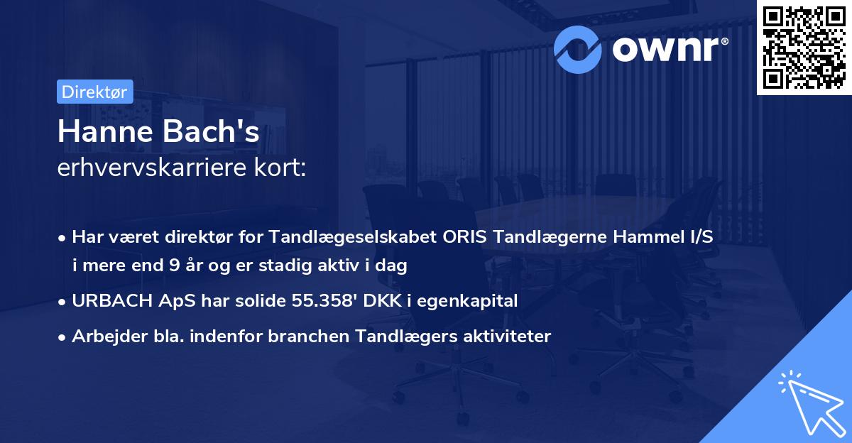 Hanne Bach's erhvervskarriere kort