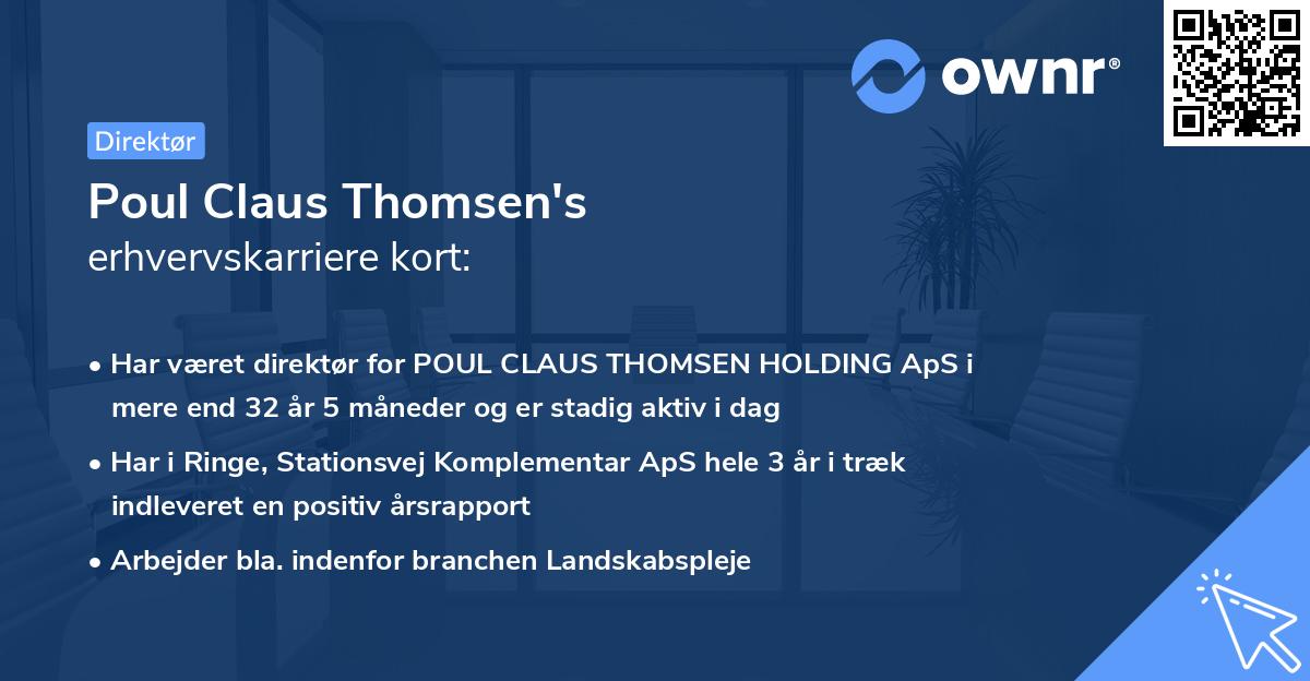 Poul Claus Thomsen's erhvervskarriere kort